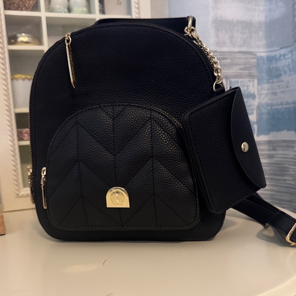 House of Harlow 1960 Handbags - House of Harlow 1960  Black Backpack and wallet with gold hardware
